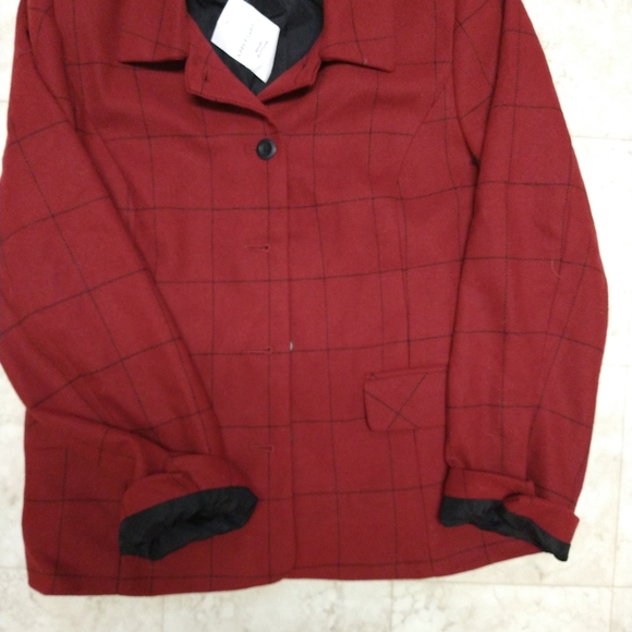 Appleseed's Jackets & Coats Appleseeds Red Black Plaid Blazer Nwt